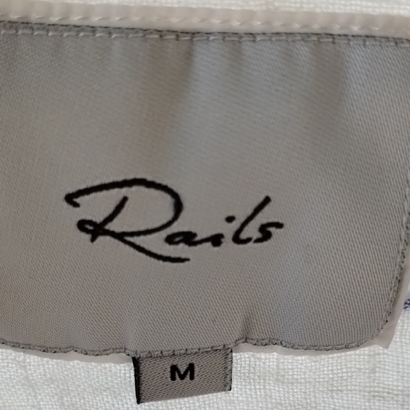 Rails White and Blue Striped Lace-Up Shirt - Picture 2 of 11